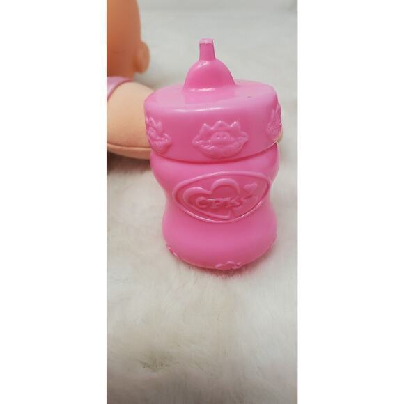 Cabbage‎ Patch Girl Doll Genuine Plaid Outfight Bright Green Eyes 1996 W/ Bottle - Picture 3 of 4